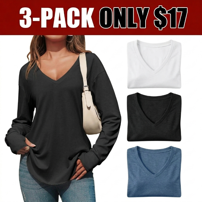 Women's Oversized V-Neck Tunic Top