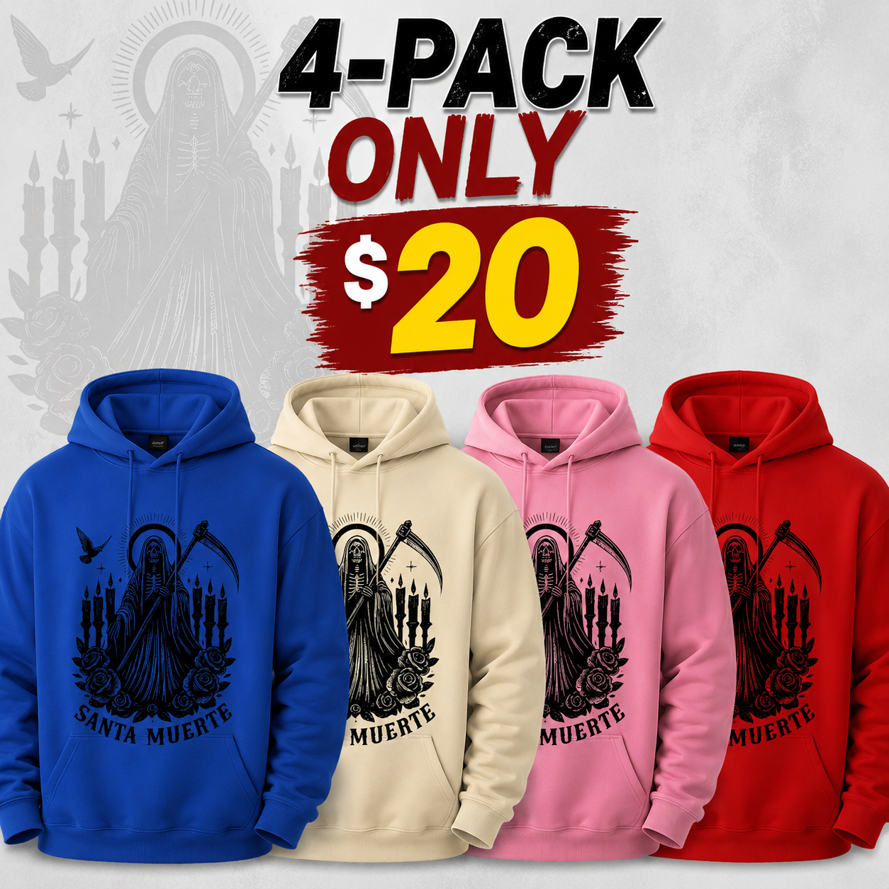 Gothic Reaper Graphic Pullover Hoodie