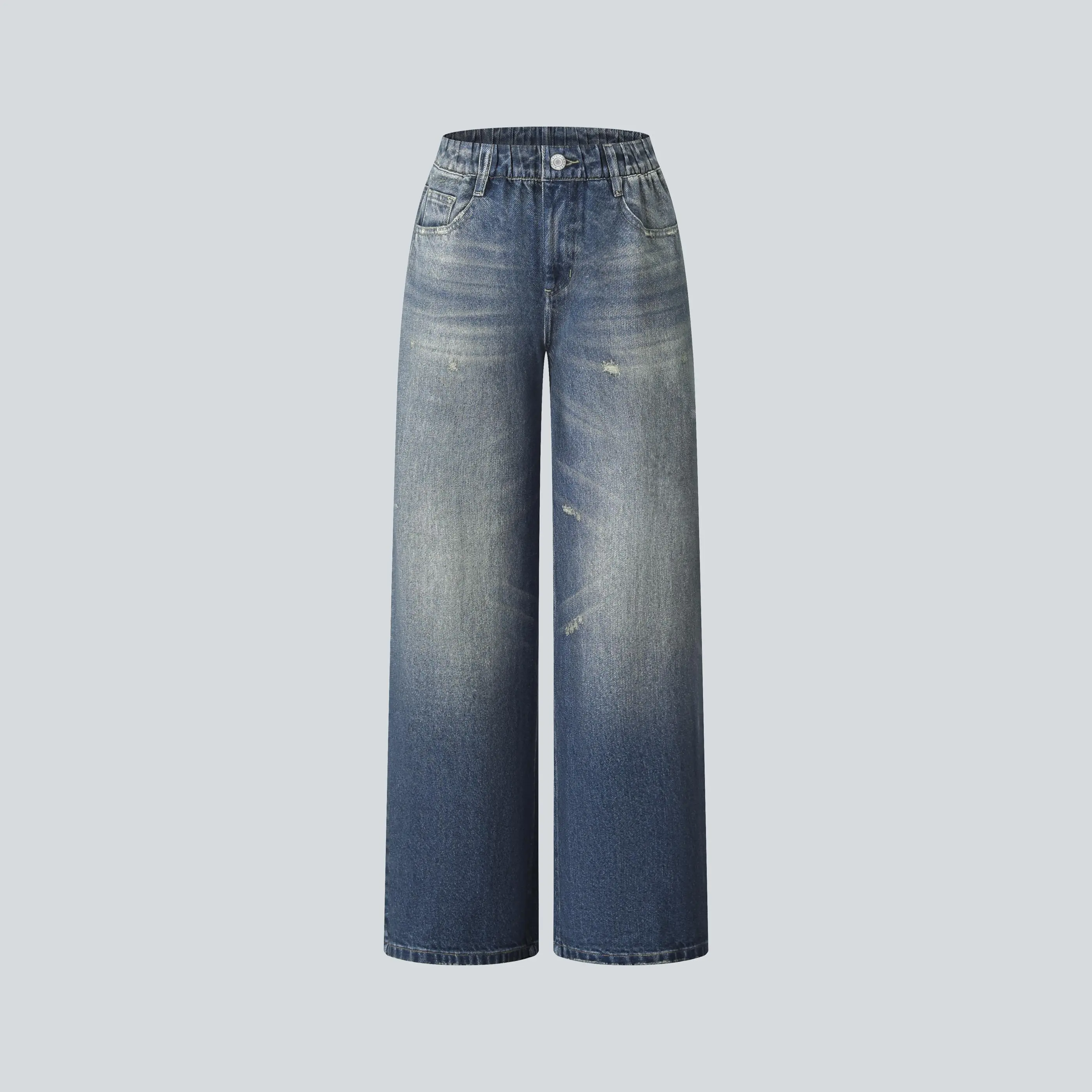Women's Mid-Rise Stretch Wide-Leg Casual Pants