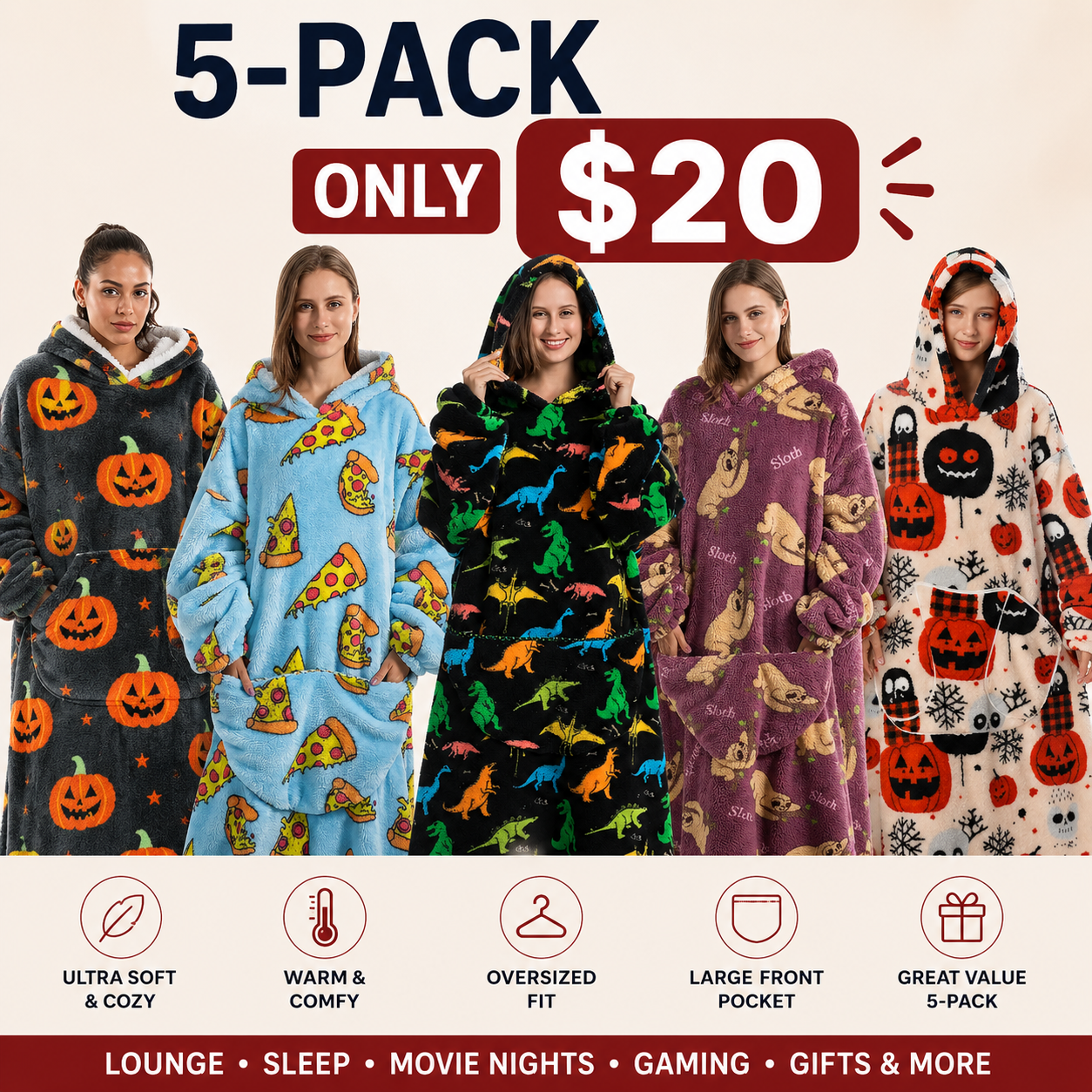 CozyCloud Oversized Wearable Blanket Hoodie