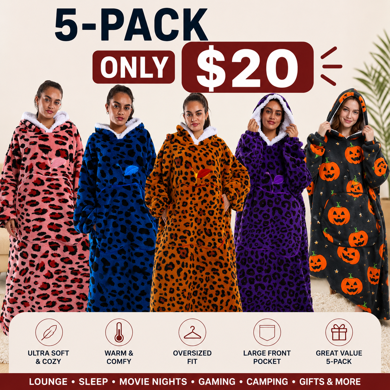 CozyCloud Oversized Wearable Blanket Hoodie