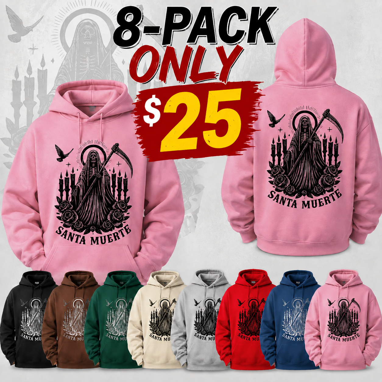 Gothic Reaper Graphic Pullover Hoodie