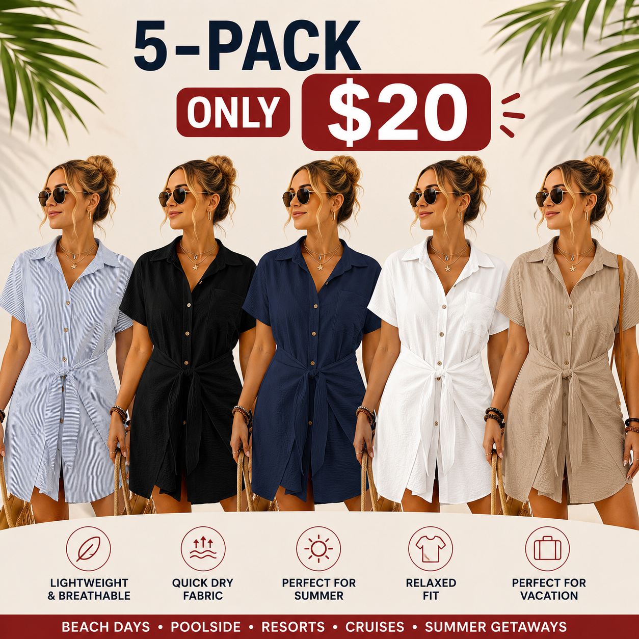 Women's Breezy Tie-Front Swimsuit Cover-Up