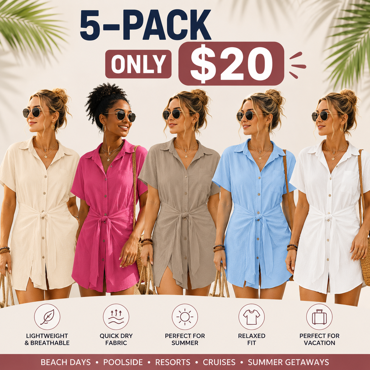 Women's Breezy Tie-Front Swimsuit Cover-Up