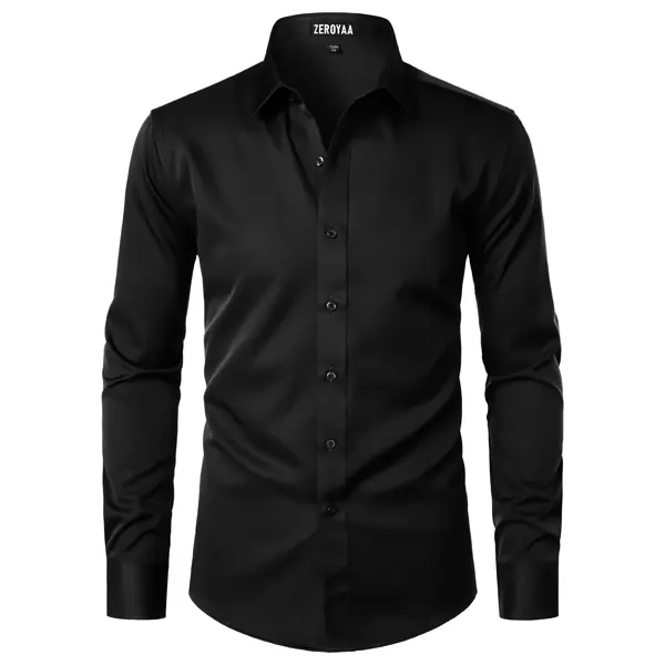 Men's Silky Stretch Slim-Fit Dress Shirt
