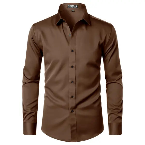 Men's Silky Stretch Slim-Fit Dress Shirt