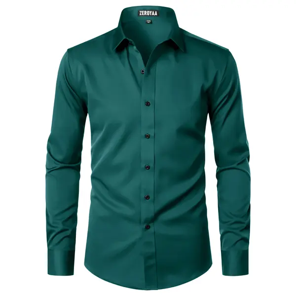 Men's Silky Stretch Slim-Fit Dress Shirt