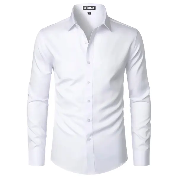 Men's Silky Stretch Slim-Fit Dress Shirt