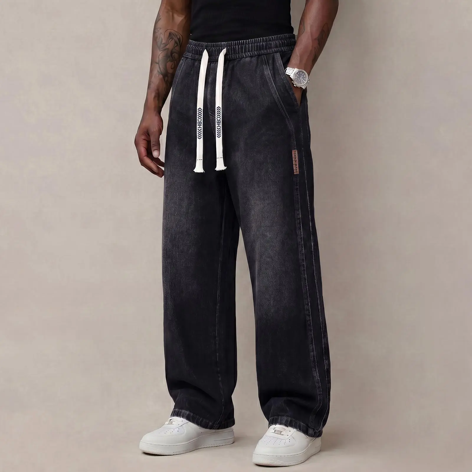 Men's Relaxed Stretch Drawstring Jeans