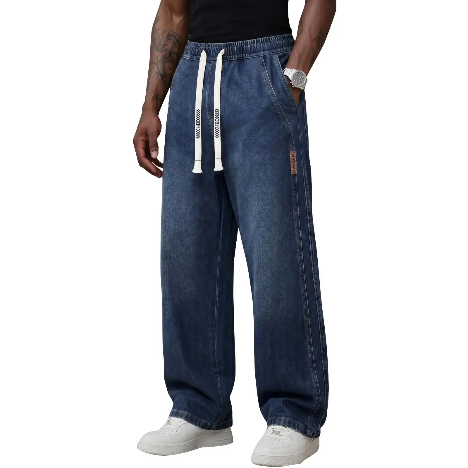 Men's Relaxed Stretch Drawstring Jeans
