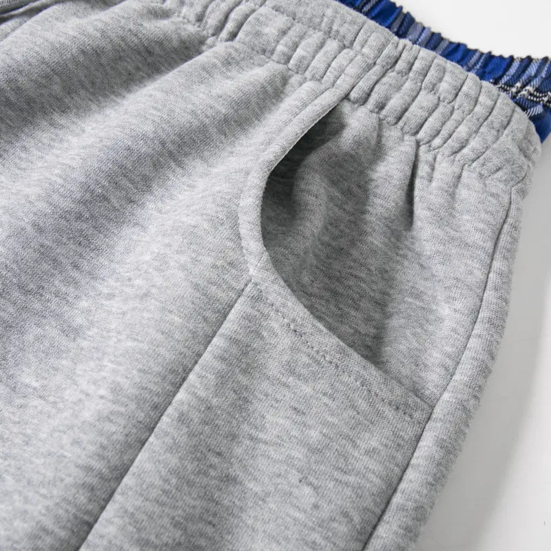 Men's Plaid Panel Wide-Leg Sweatpants