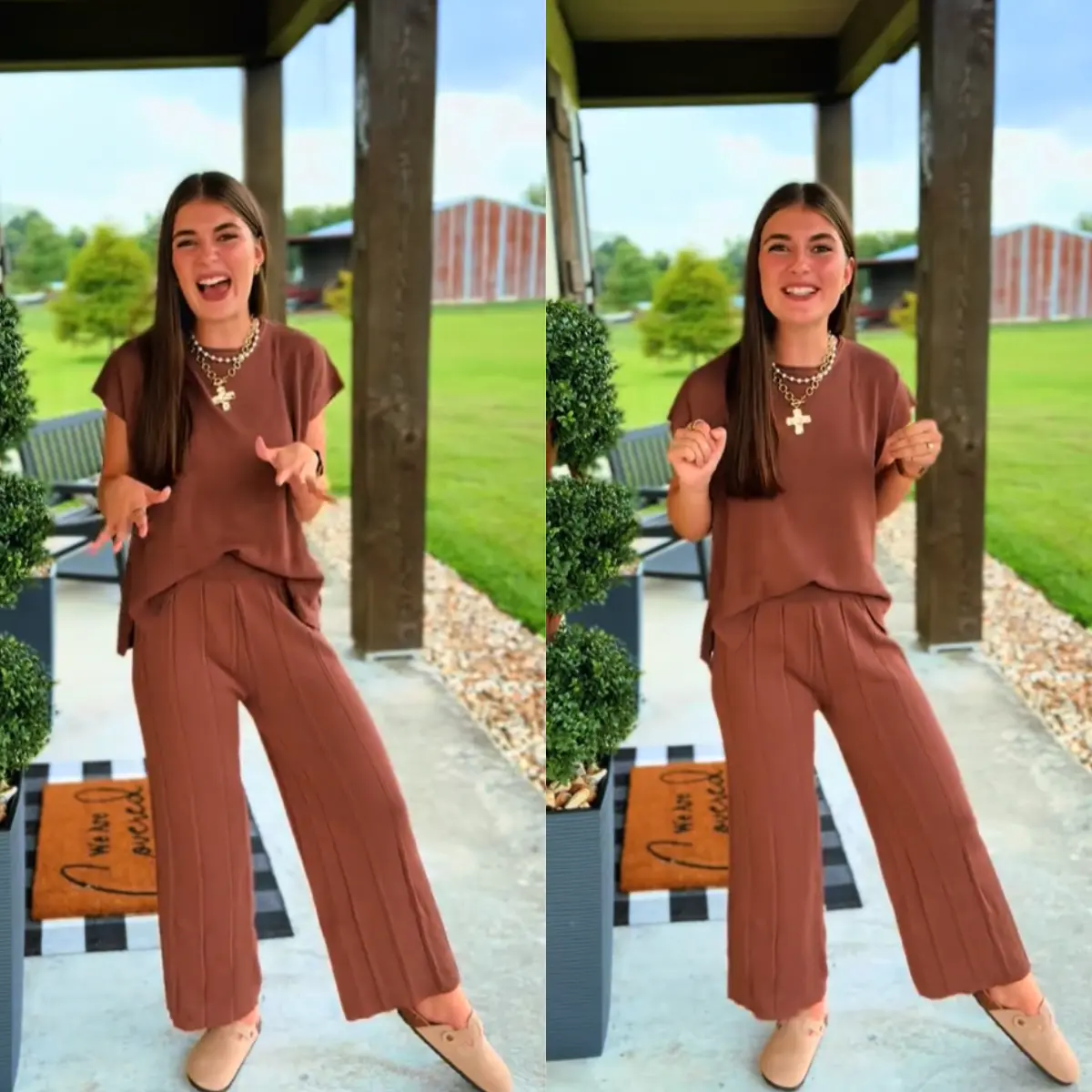 Women's Effortless Knit Wide-Leg 2-Piece Set