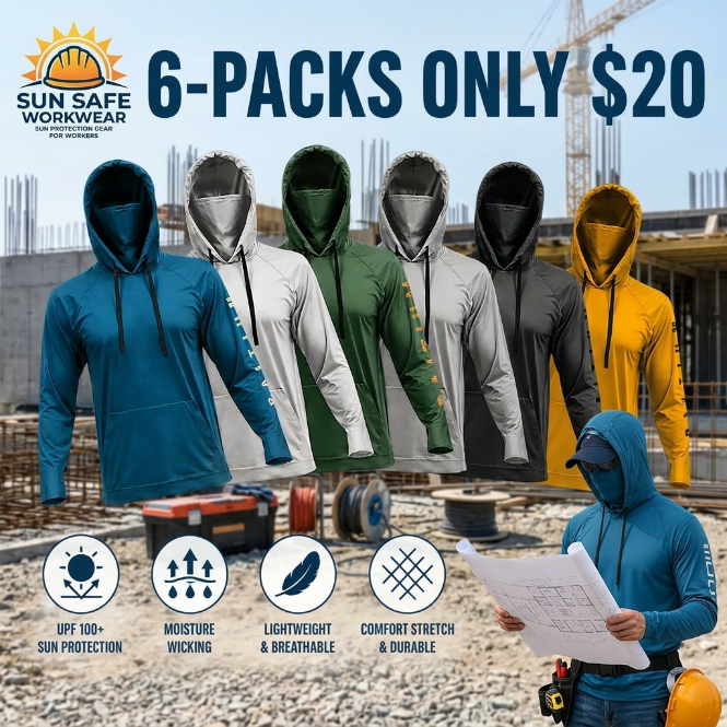🔥Men's UPF 50+ Hooded Sun Protection Fishing Shirt