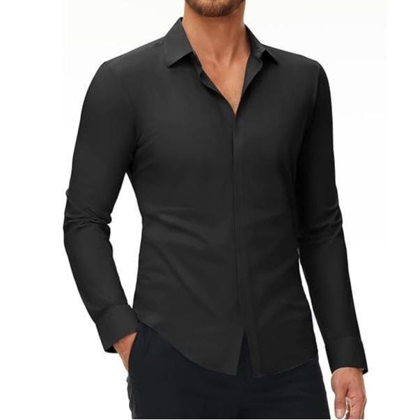Men’s Stretch Slim-Fit Long Sleeve Dress Shirt