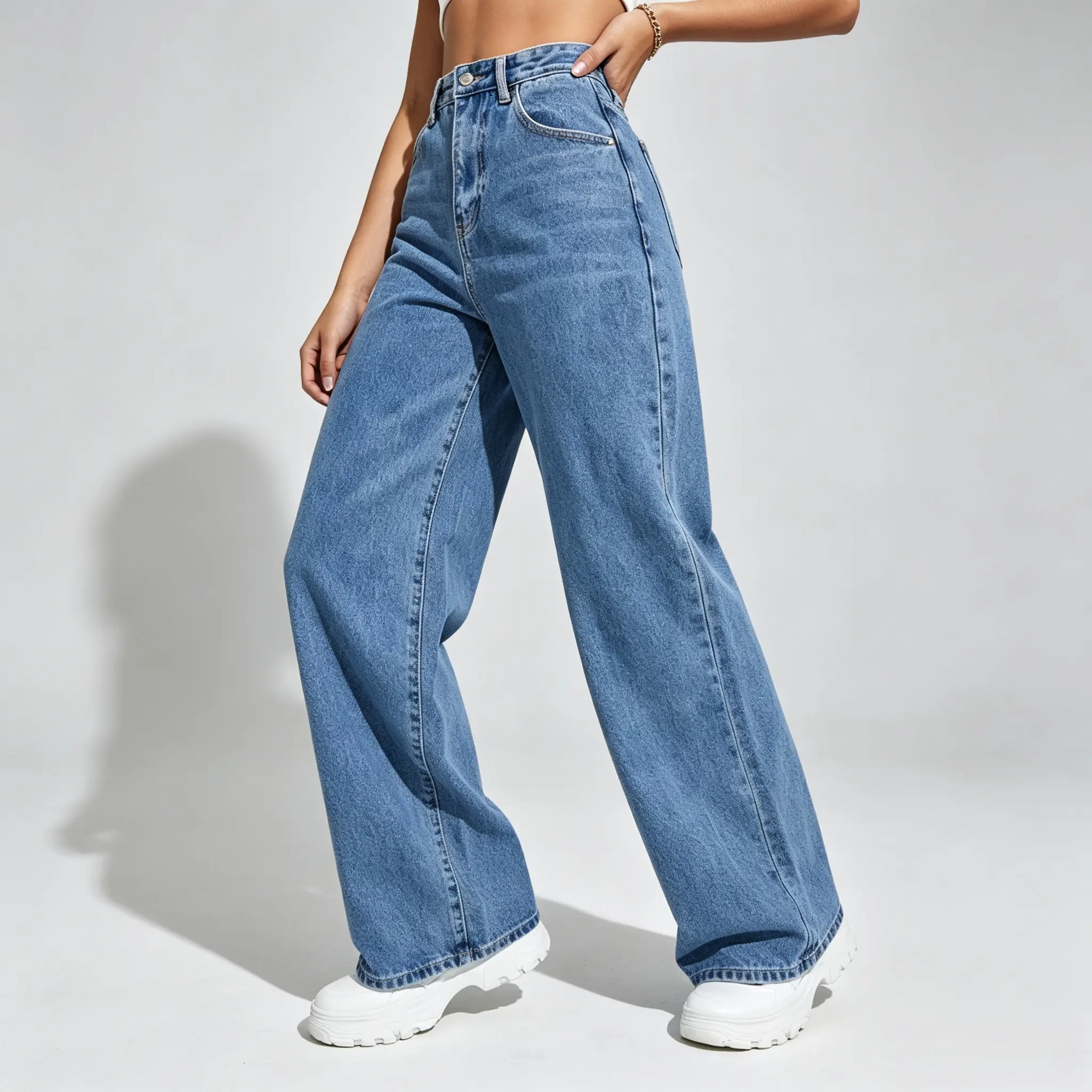 Women's High-Waist Wide-Leg Jeans