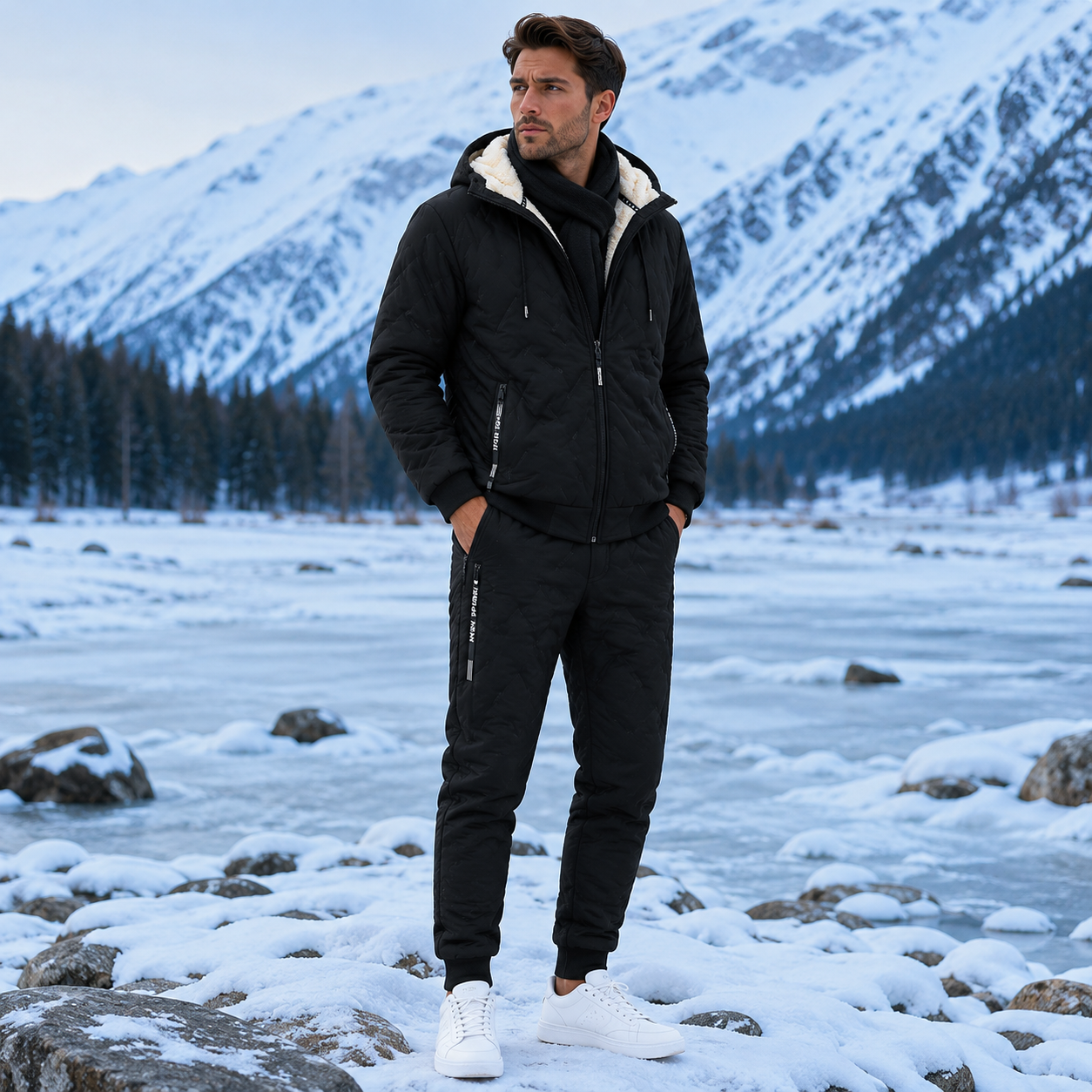 Men's WeatherShield Hooded Winter Jacket