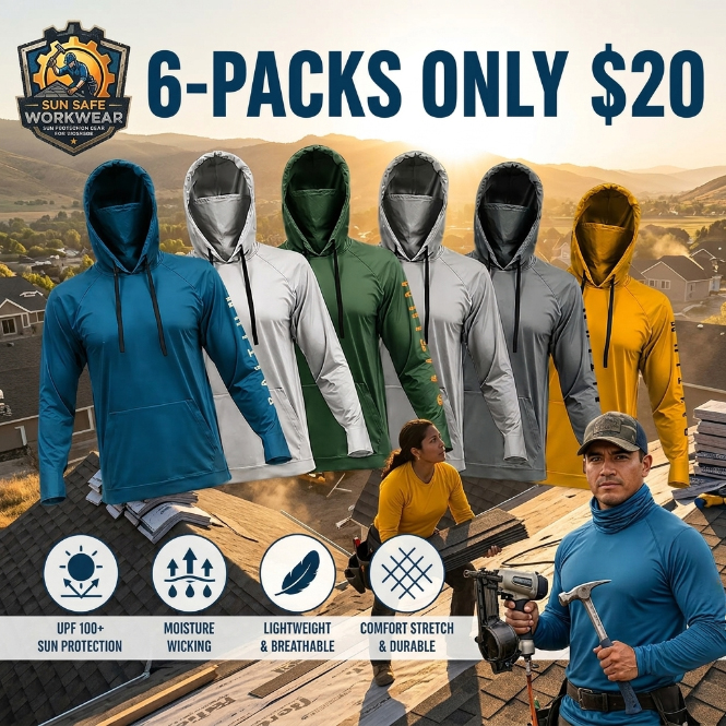 💥Men's UPF 50+ Hooded Sun Protection Fishing Shirt