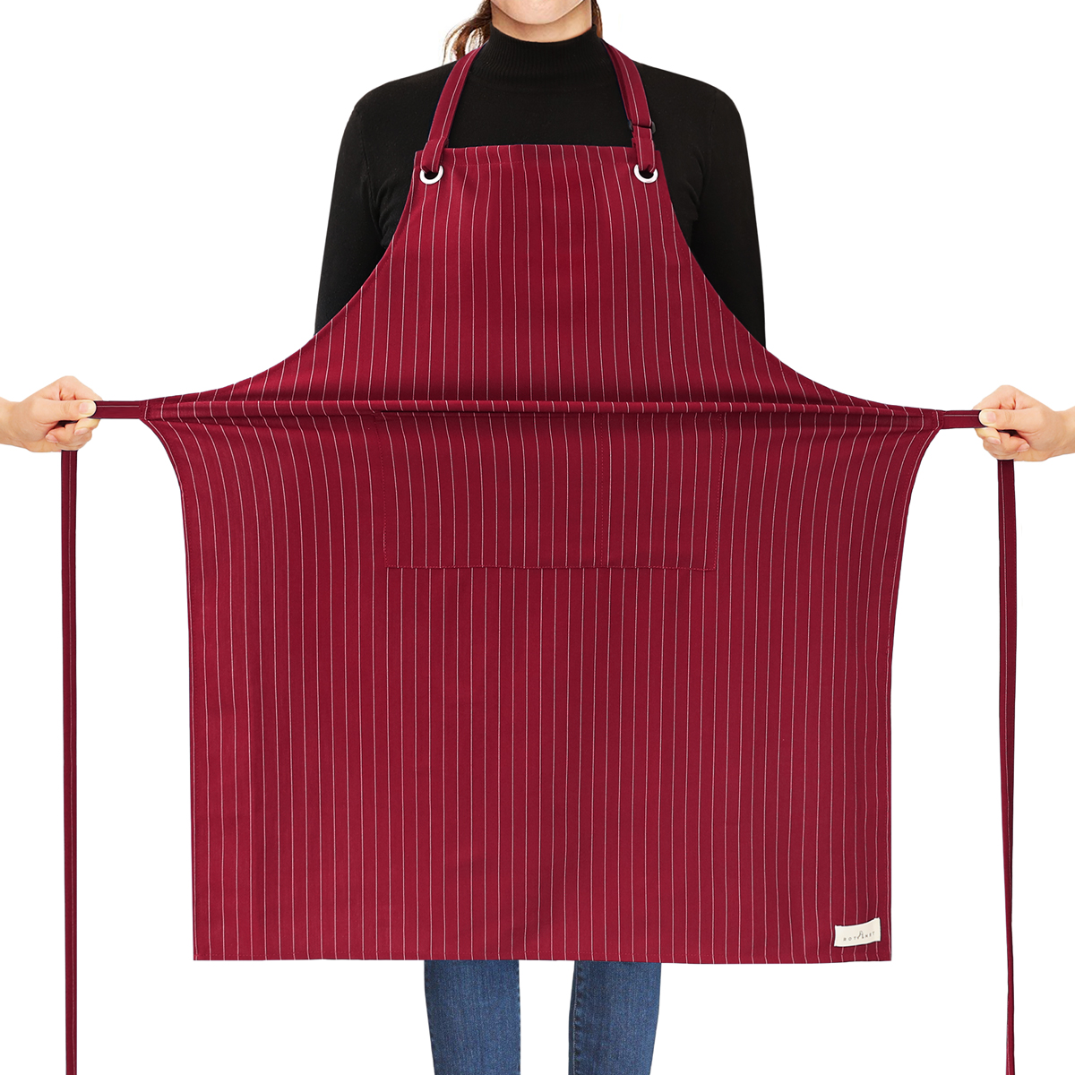 Stripe Stretch Apron Chef Aprons for Men with 2 Pockets Waterproof