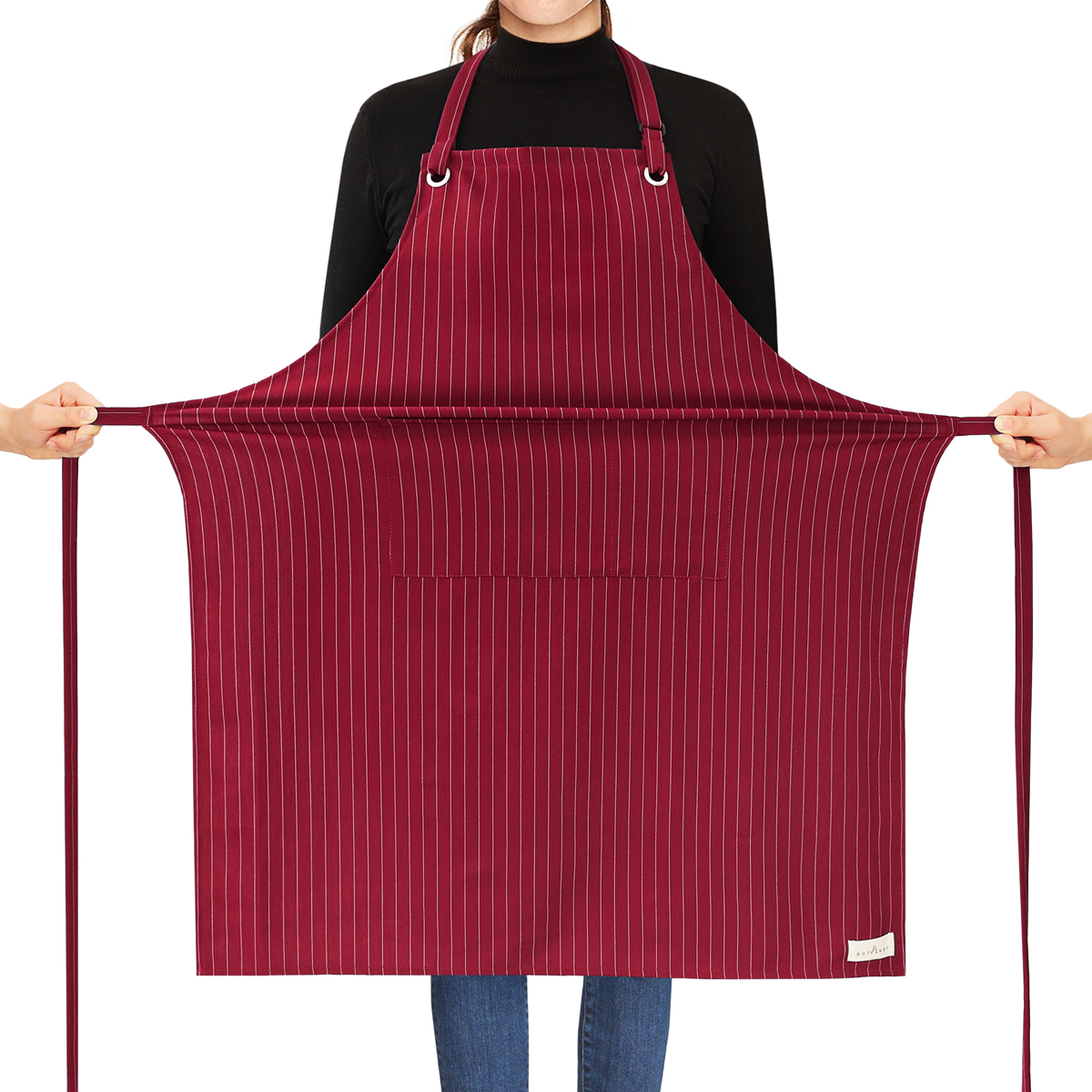 Stripe Stretch Apron Chef Aprons for Men with 2 Pockets Waterproof