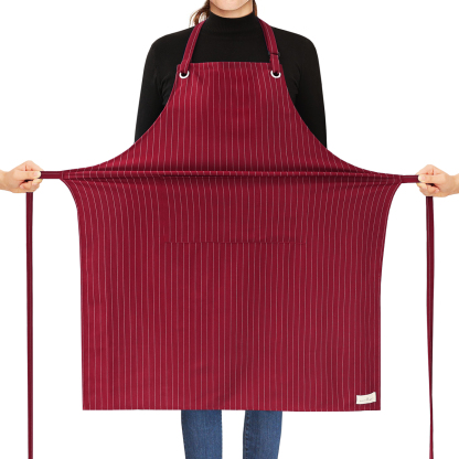 Stripe Stretch Apron Chef Aprons for Men with 2 Pockets Waterproof