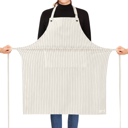 Stripe Stretch Apron Chef Aprons for Men with 2 Pockets Waterproof