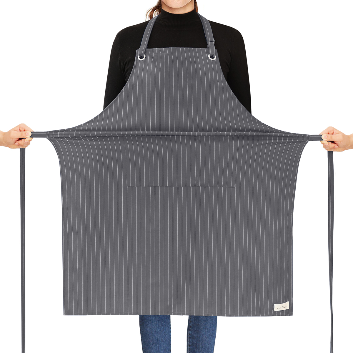 Stripe Stretch Apron Chef Aprons for Men with 2 Pockets Waterproof