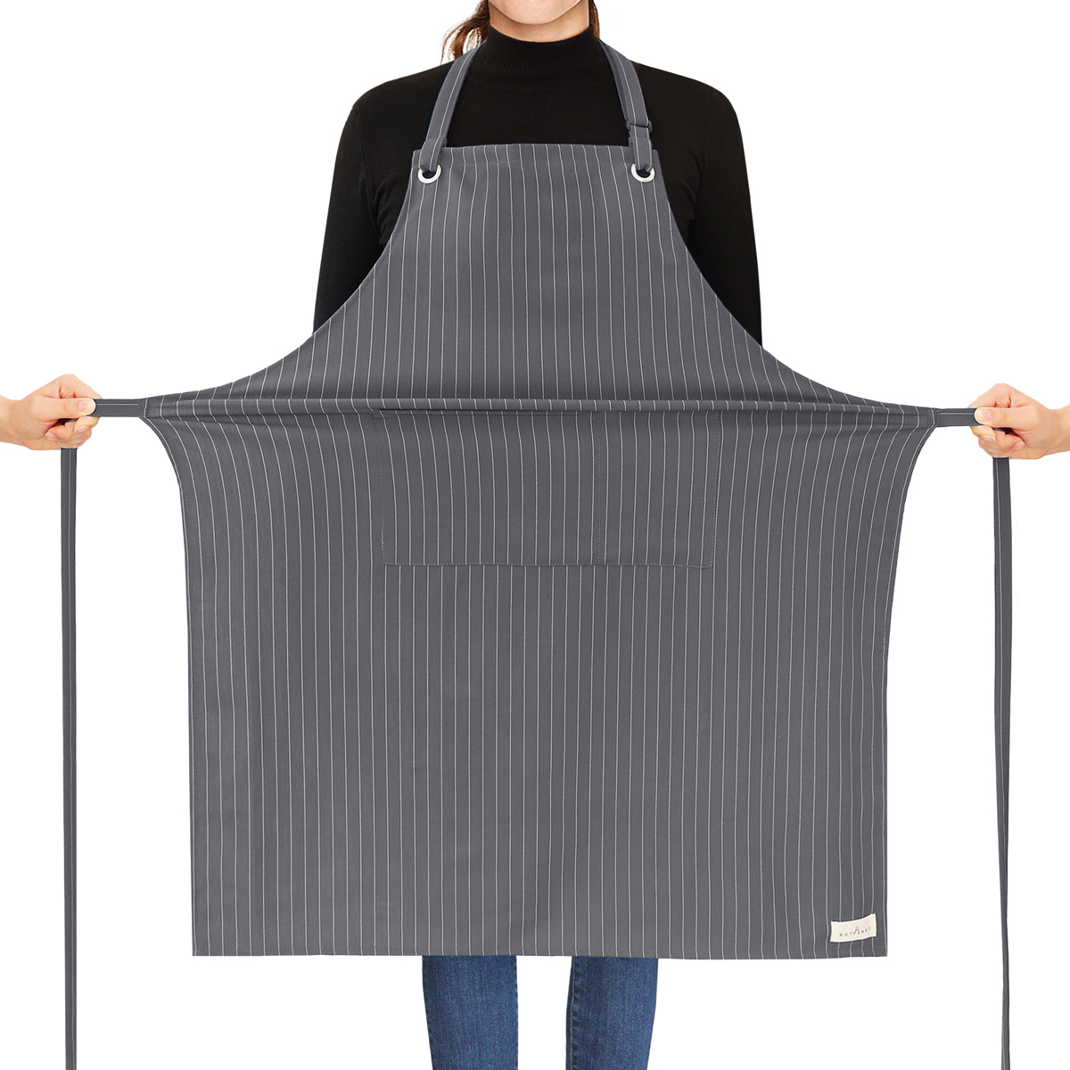 Stripe Stretch Apron Chef Aprons for Men with 2 Pockets Waterproof