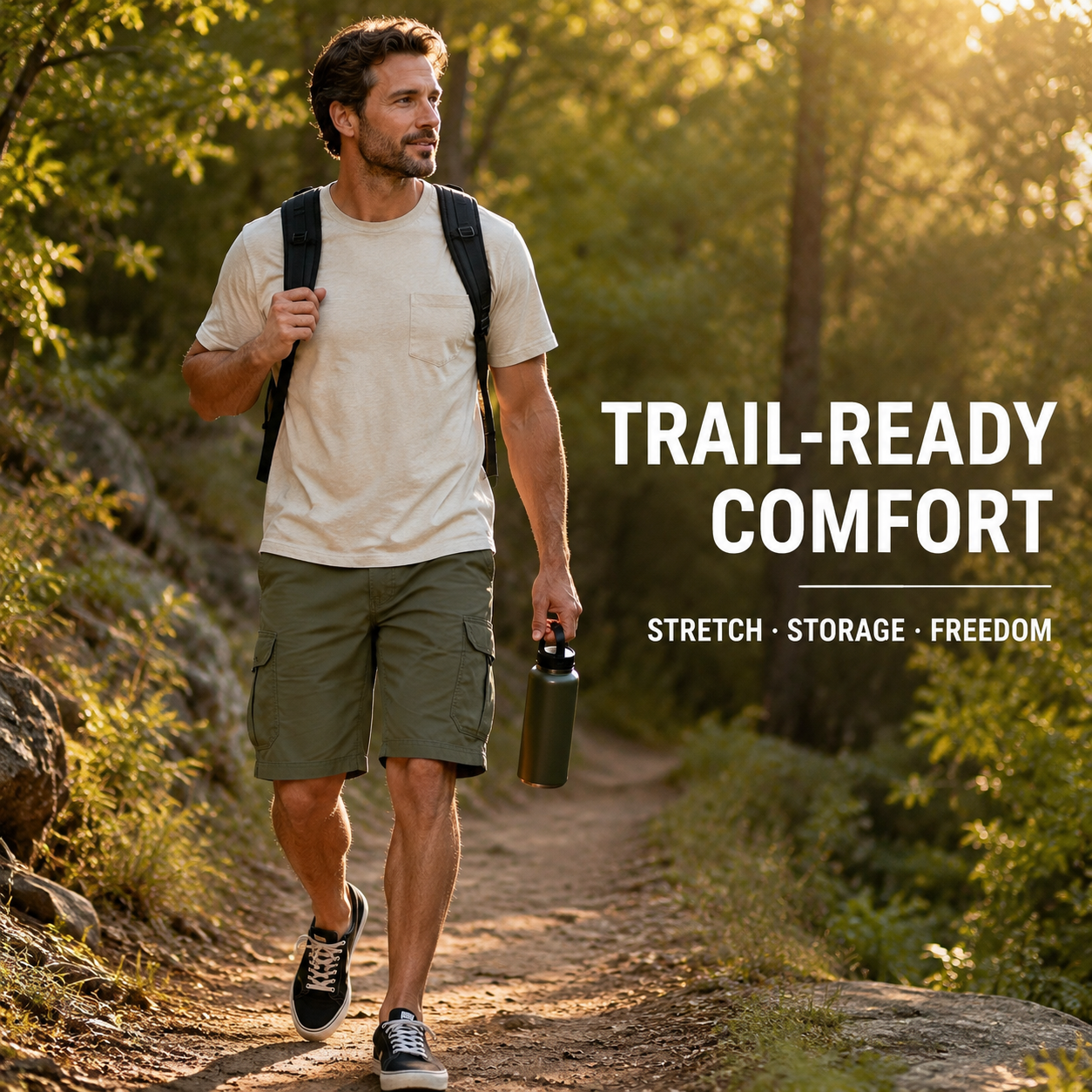 Men's 10.5-Inch Stretch Cargo Shorts – 4-Pack & 8-Pack