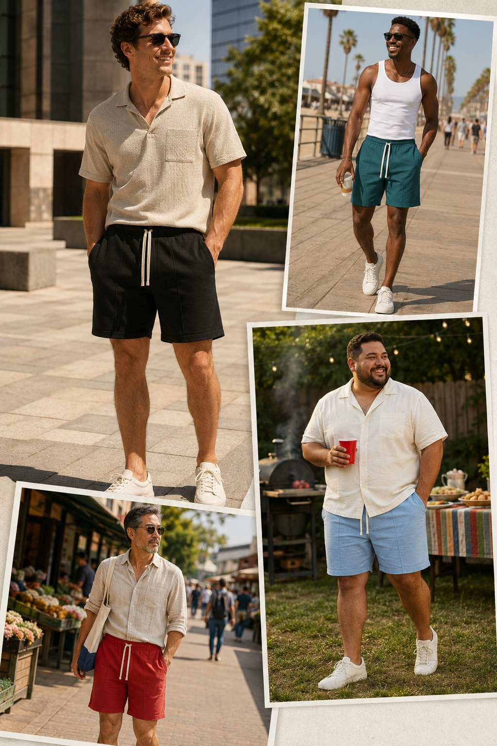 Men's Cotton-Blend Fleece Drawstring Shorts – 4/6/8-Pack