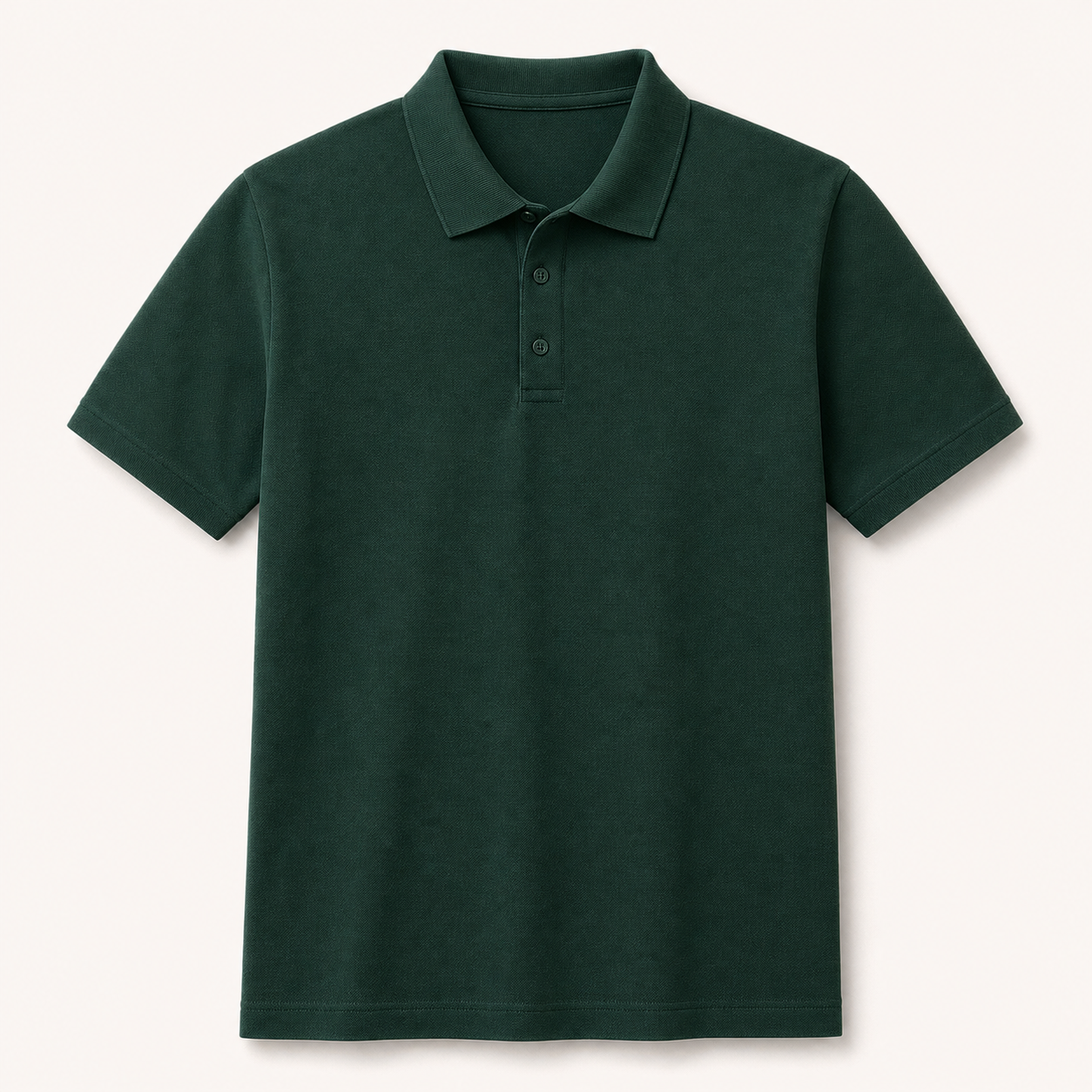 Men's classic pique polo shirt in deep forest green