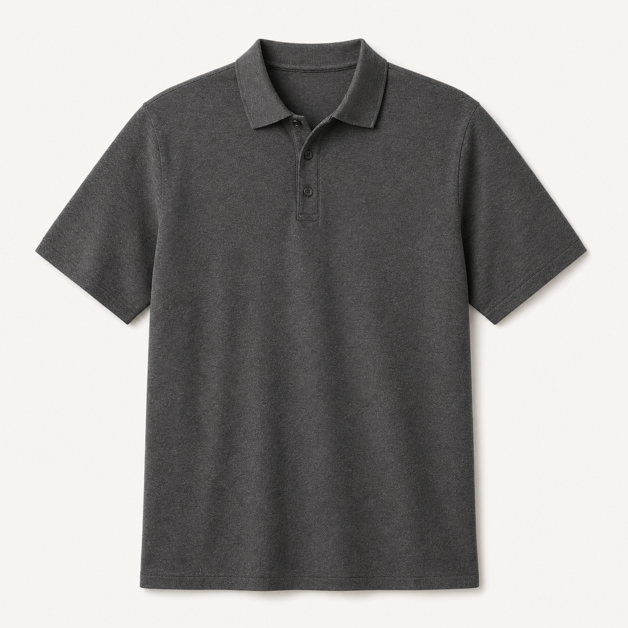 Men's classic pique polo shirt in charcoal heather