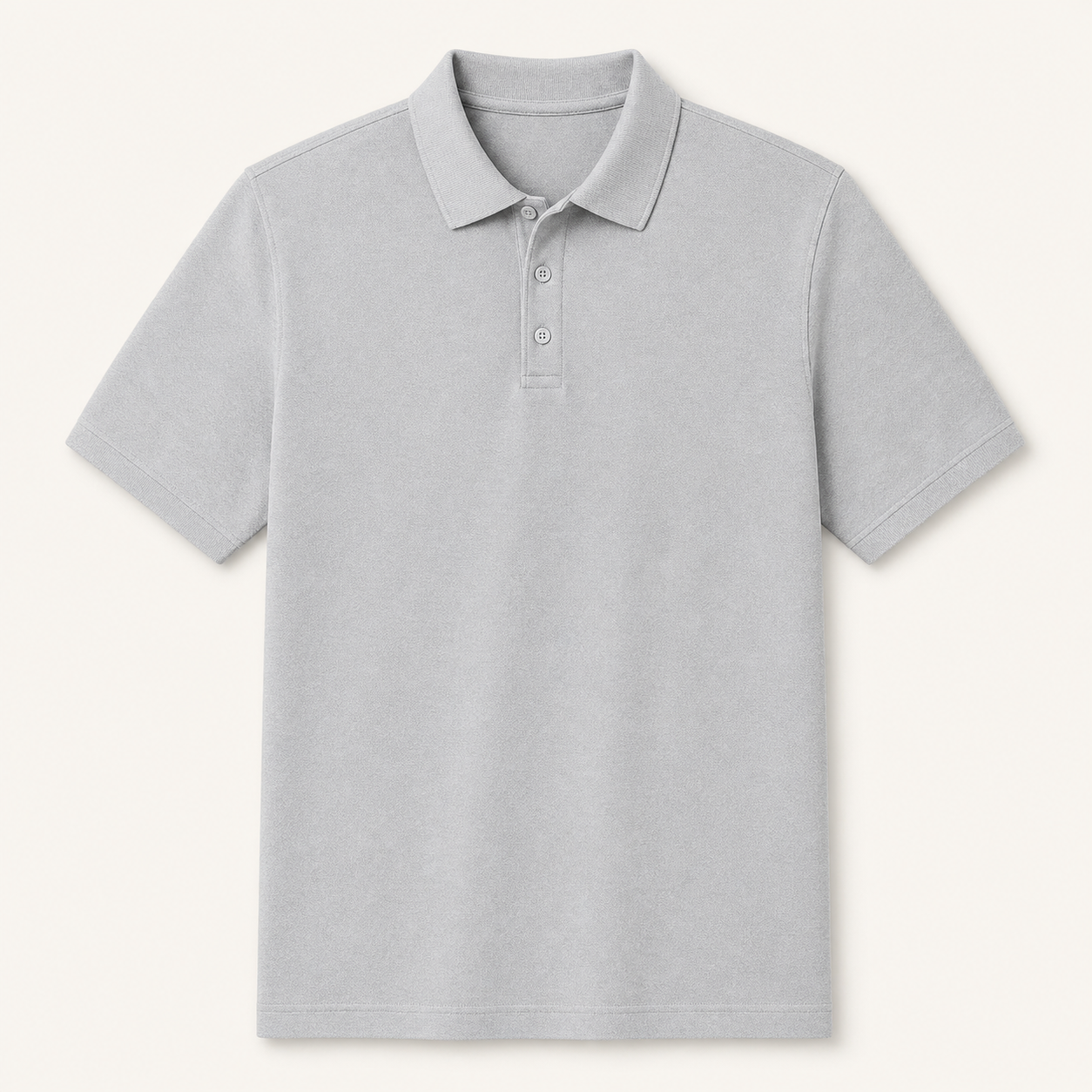 Men's classic pique polo shirt in light steel gray