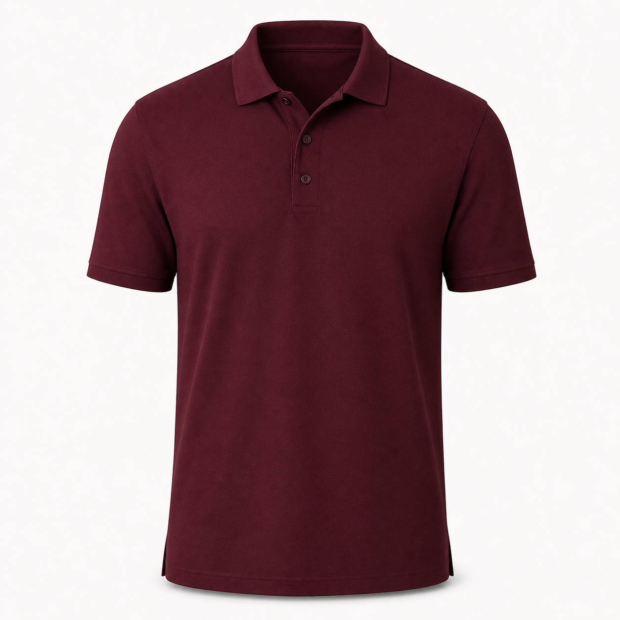 Men's classic pique polo shirt in burgundy
