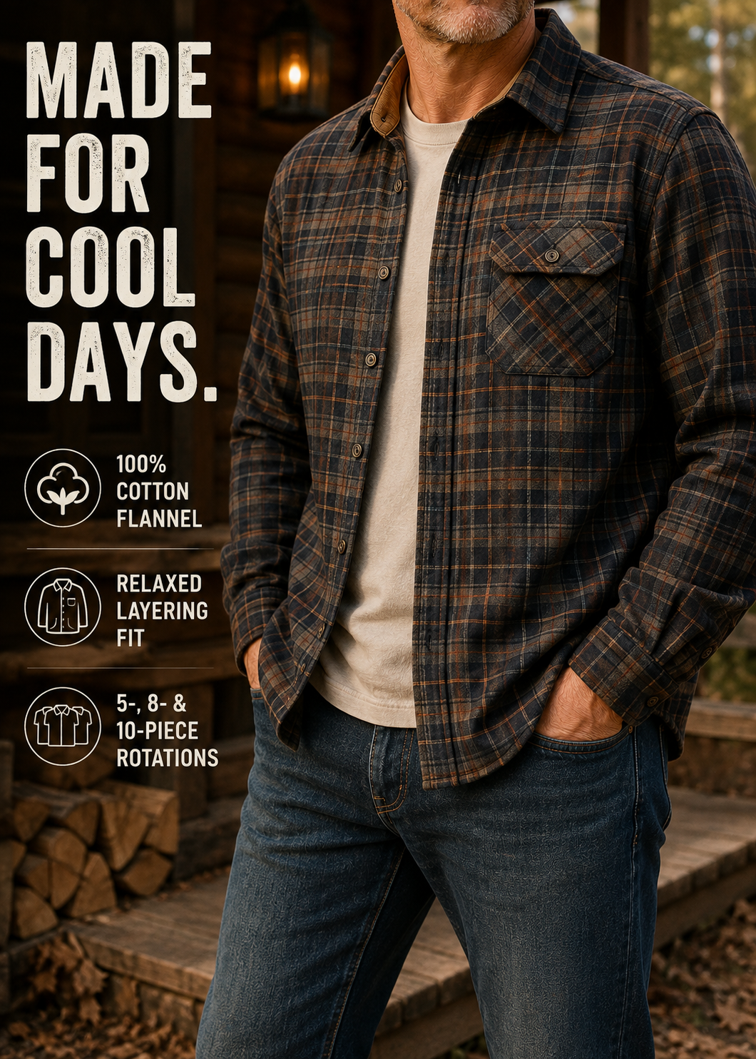 Brushed cotton flannel everyday value and relaxed fit overview