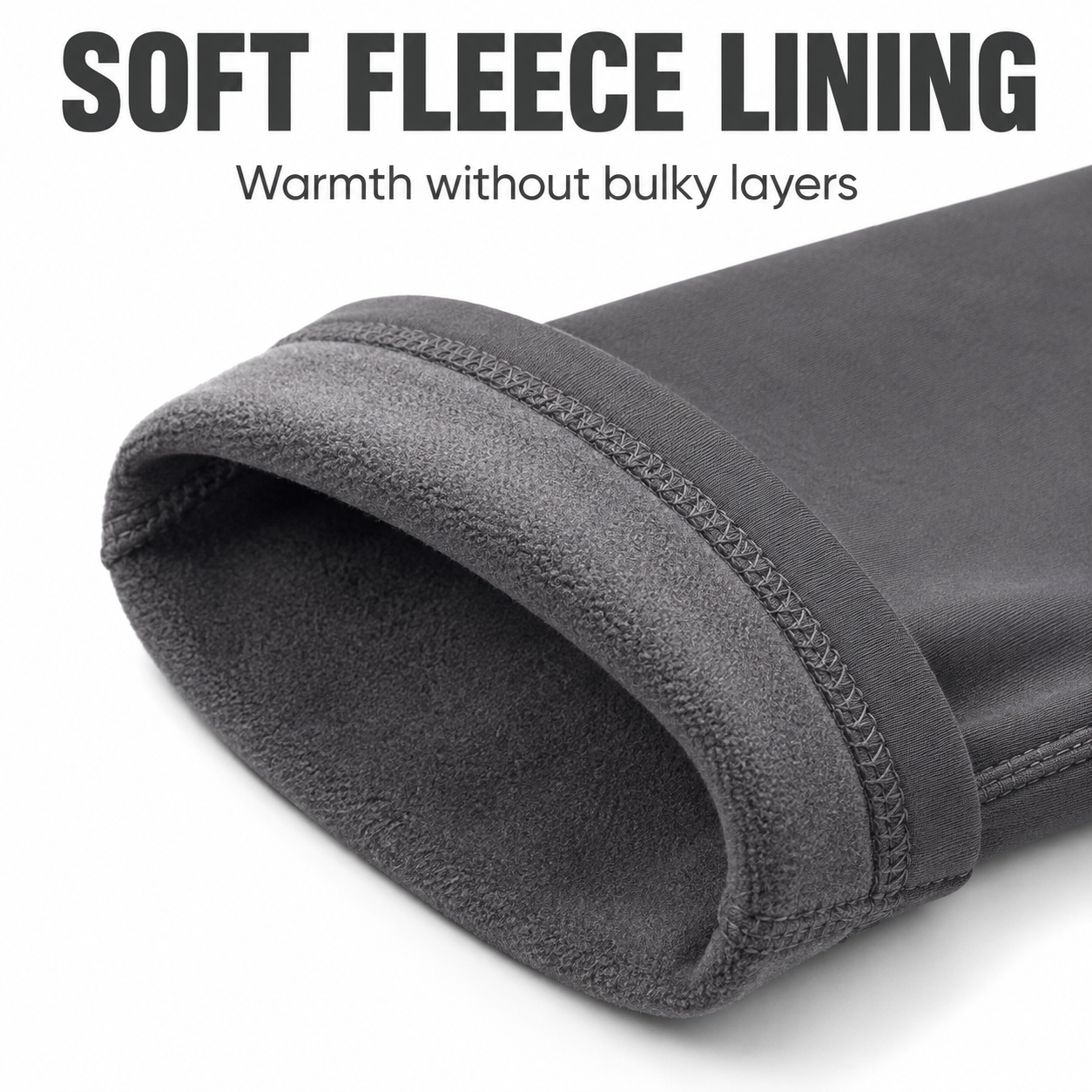 Soft brushed fleece lining close-up detail