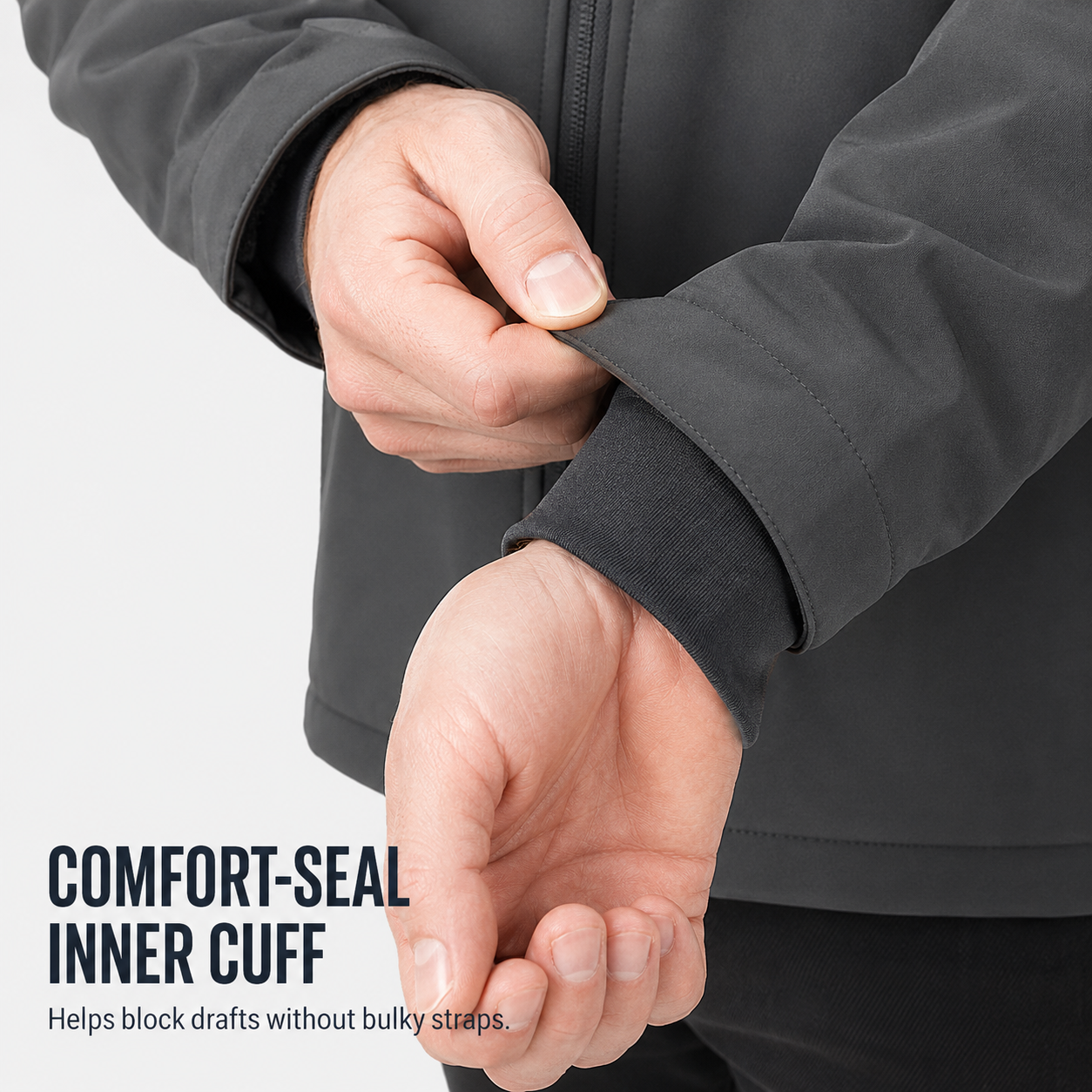 Elastic inner cuff construction detail