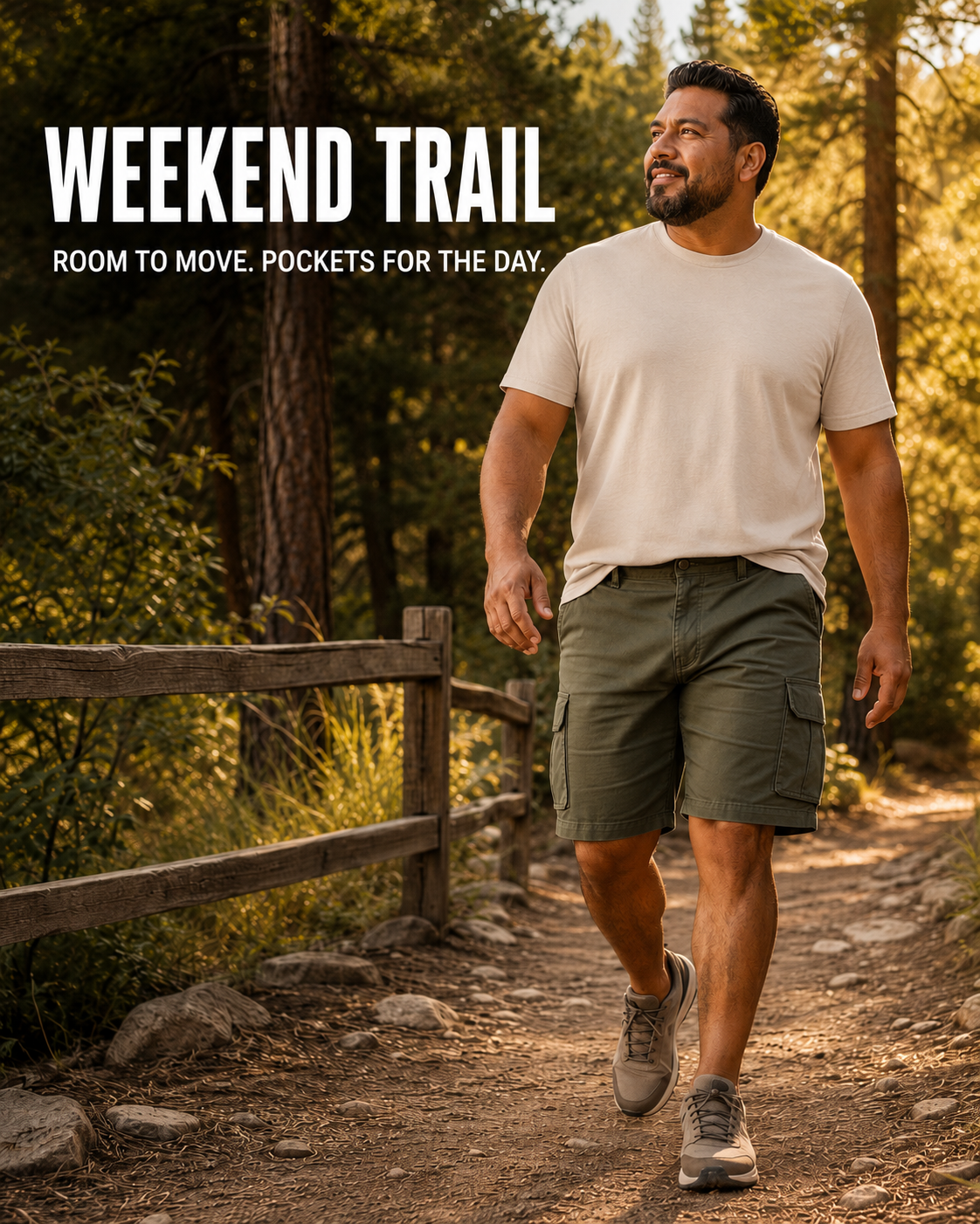 Men's Olive Night cargo shorts weekend trail lifestyle