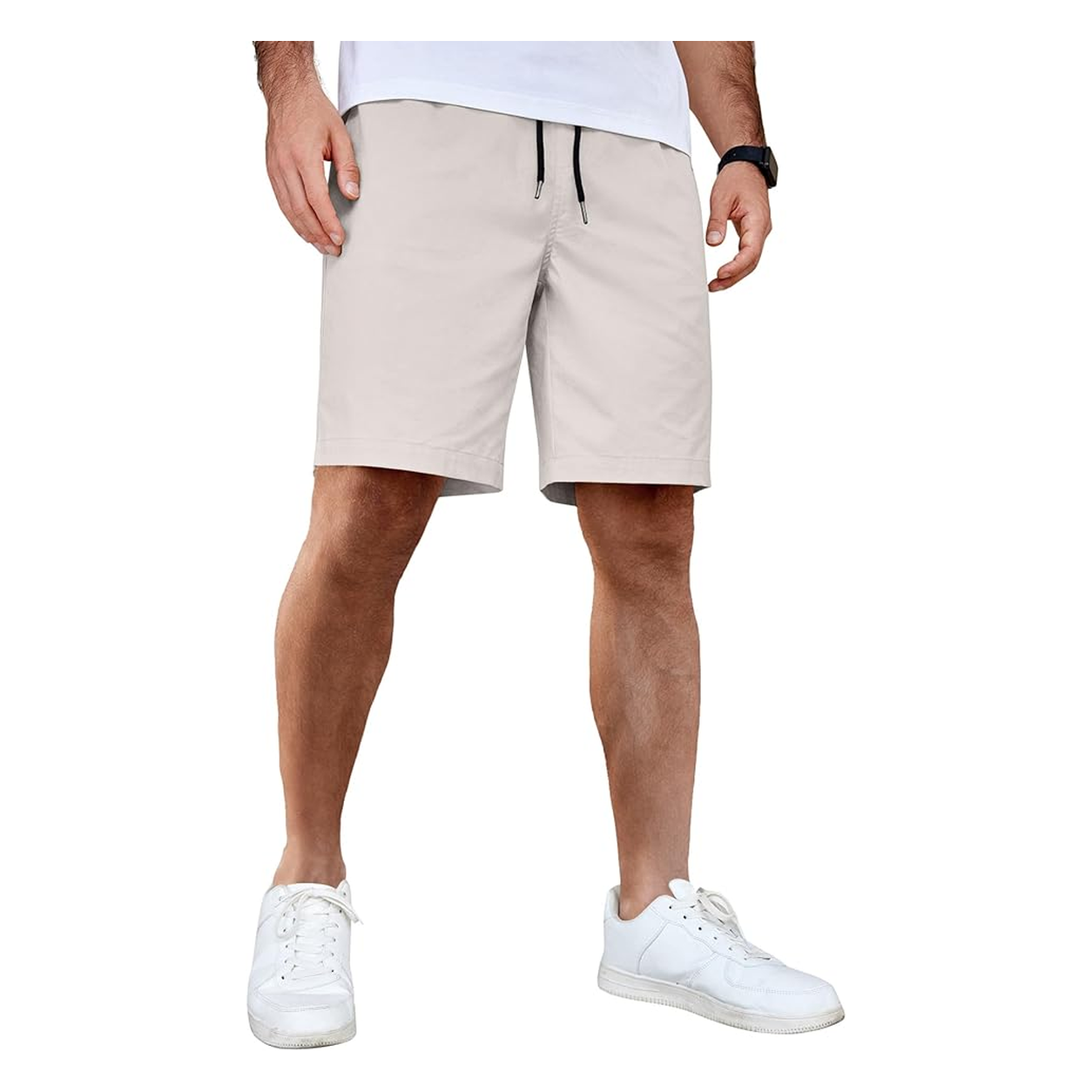 Men's 9-inch drawstring shorts in light grey
