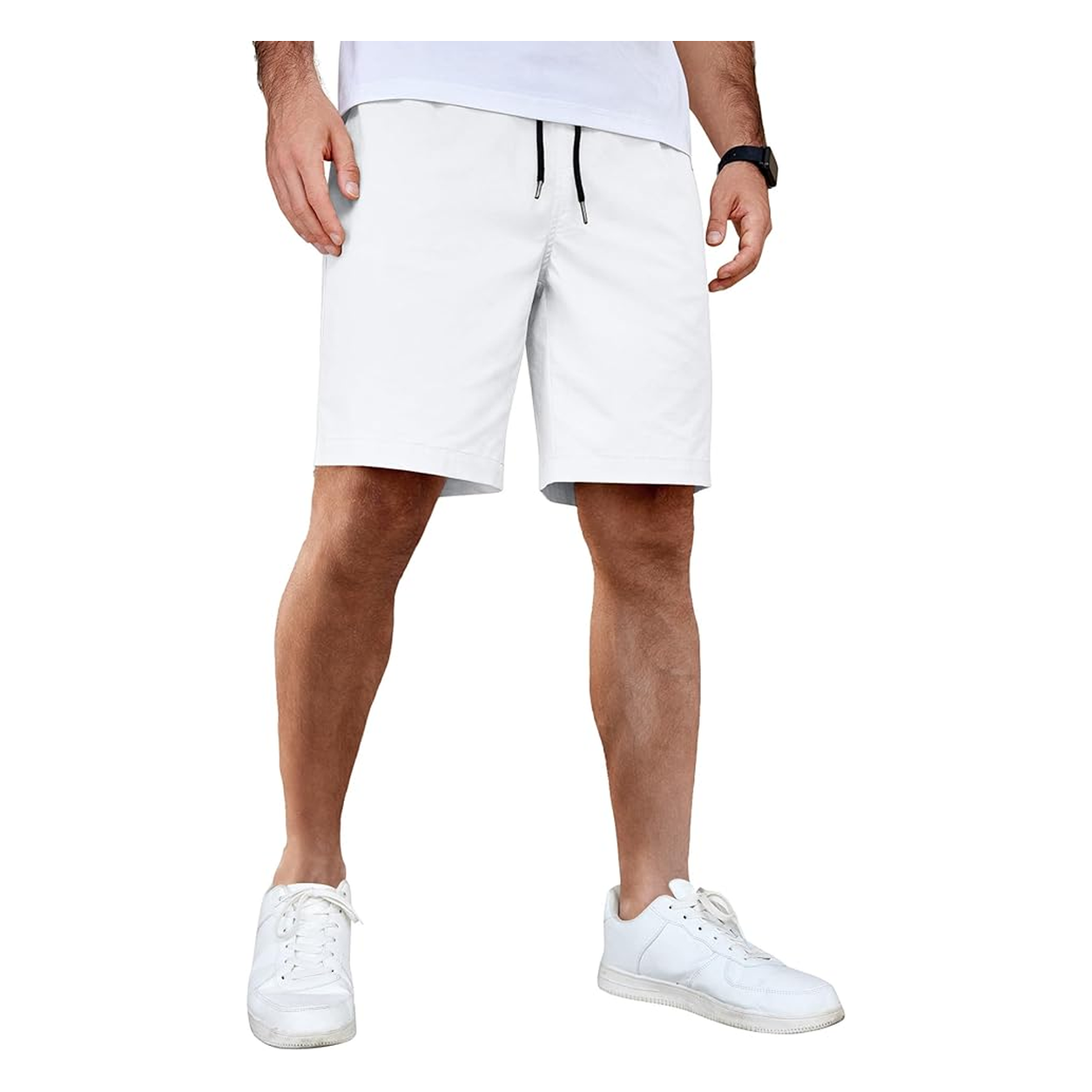 Men's 9-inch drawstring shorts in white