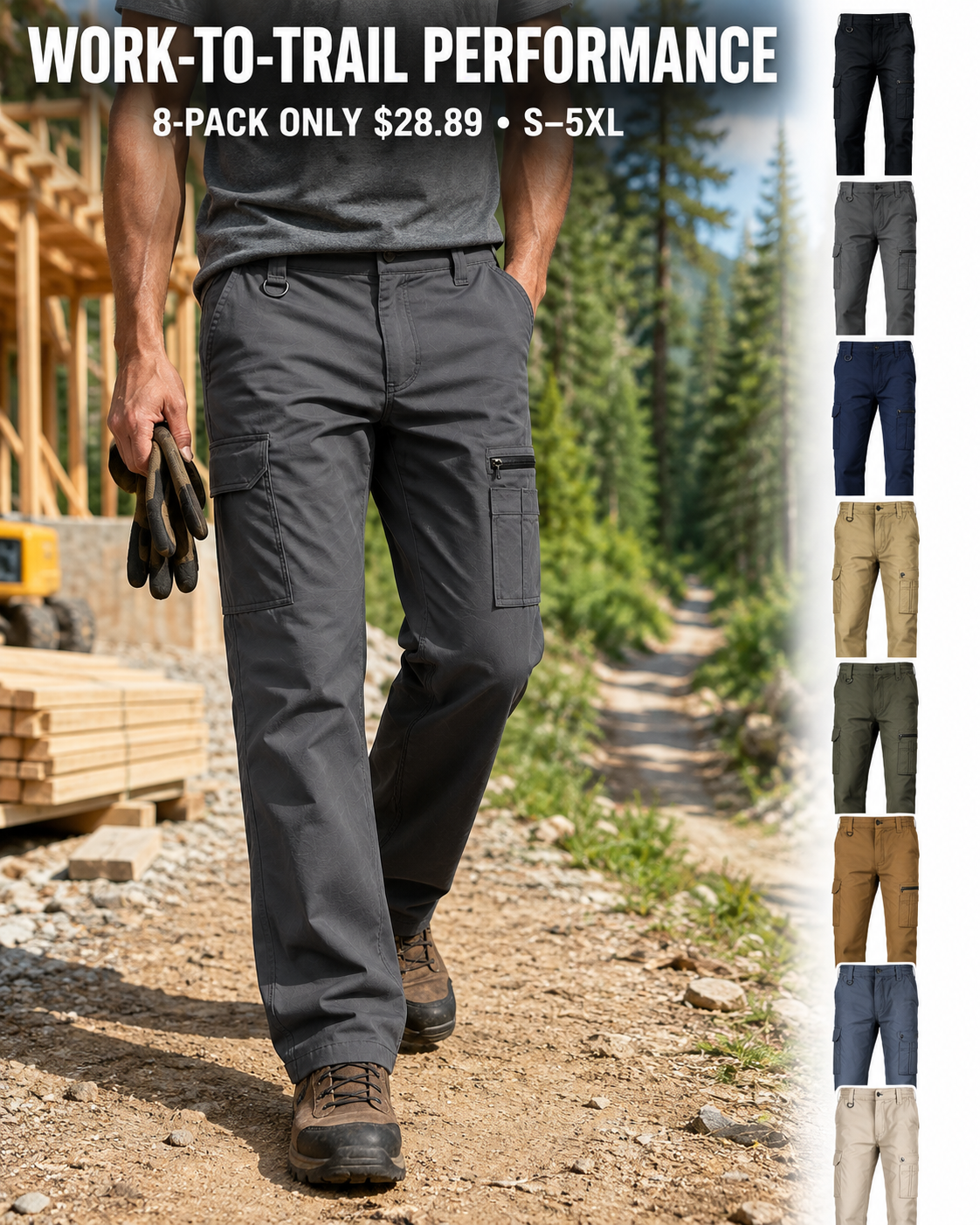 Work-to-trail 8-Pack and 5-Pack value overview