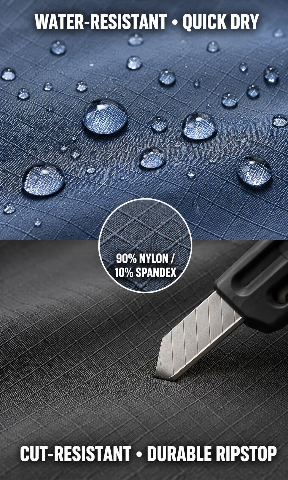 Water-resistant quick-dry and cut-resistant ripstop proof