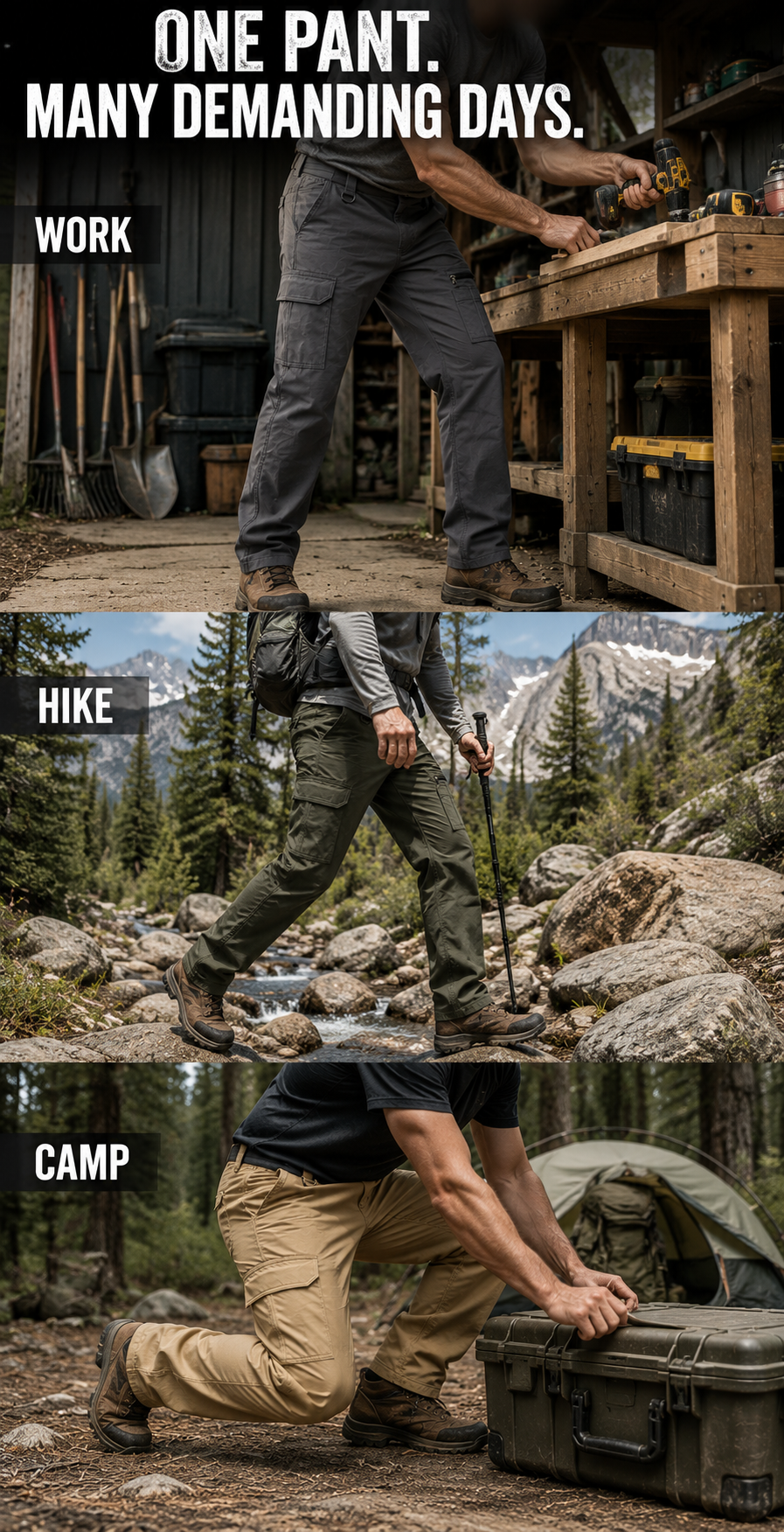 Work hiking and camping use cases
