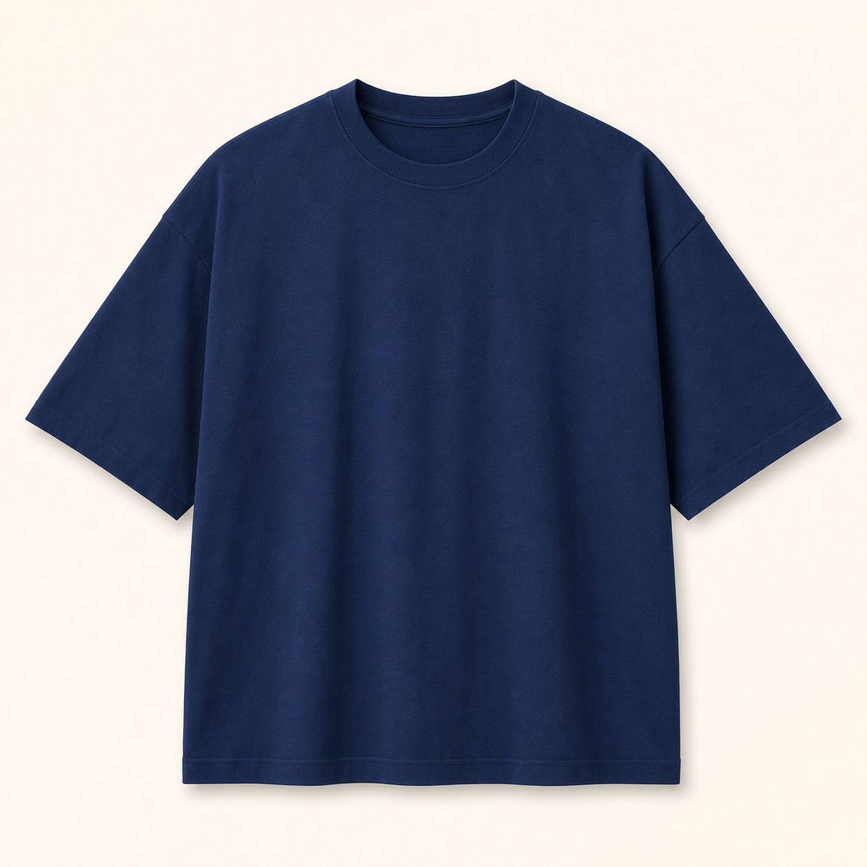 Men's navy oversized drop-shoulder crew-neck T-shirt