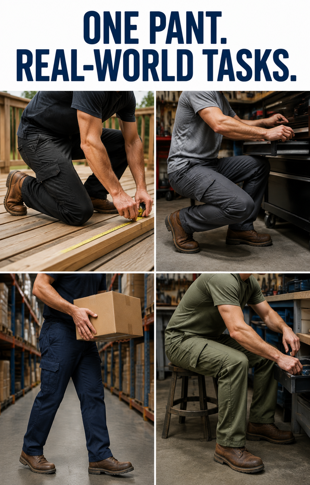 Cargo work pants for real work tasks