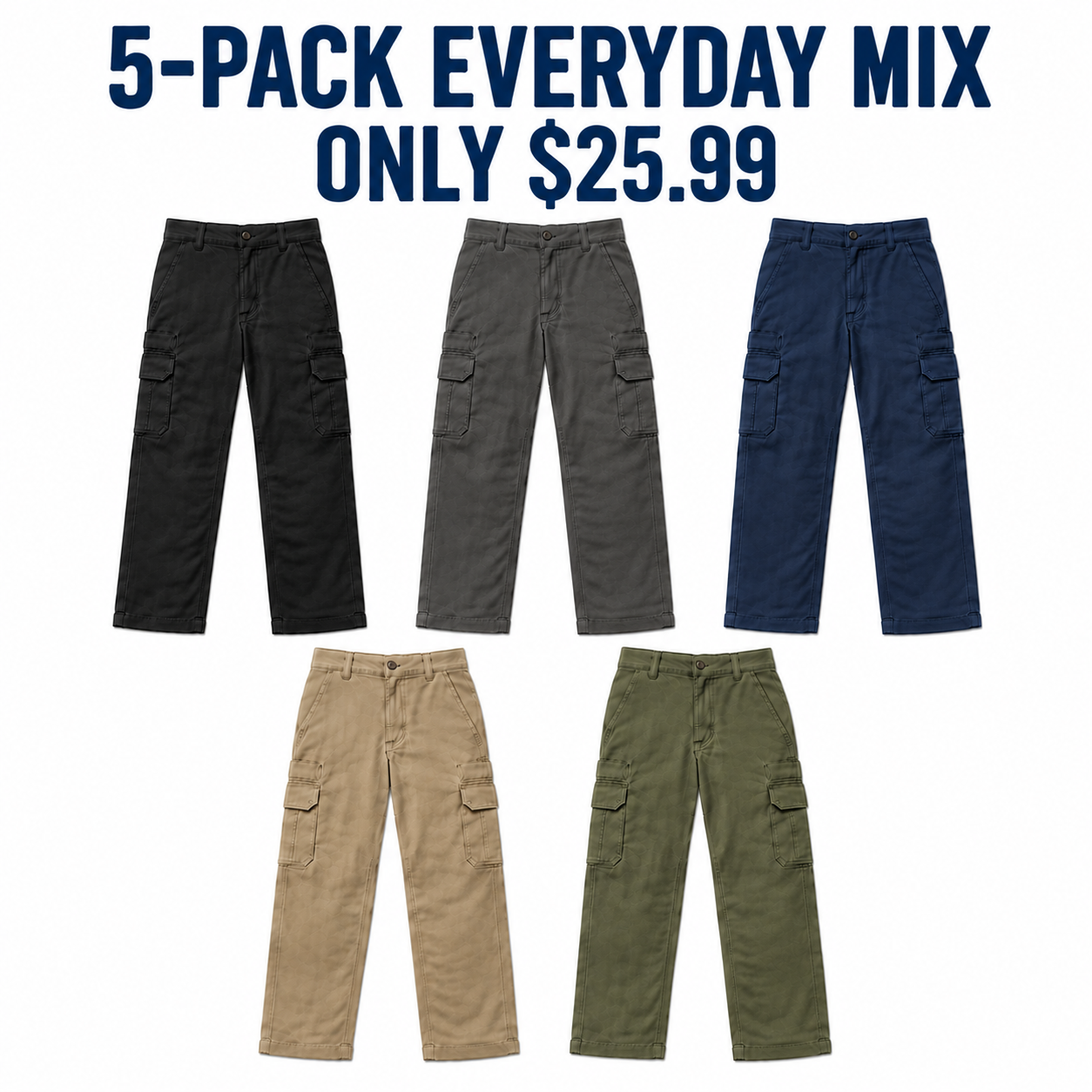 5-Pack Everyday Mix cargo work pants
