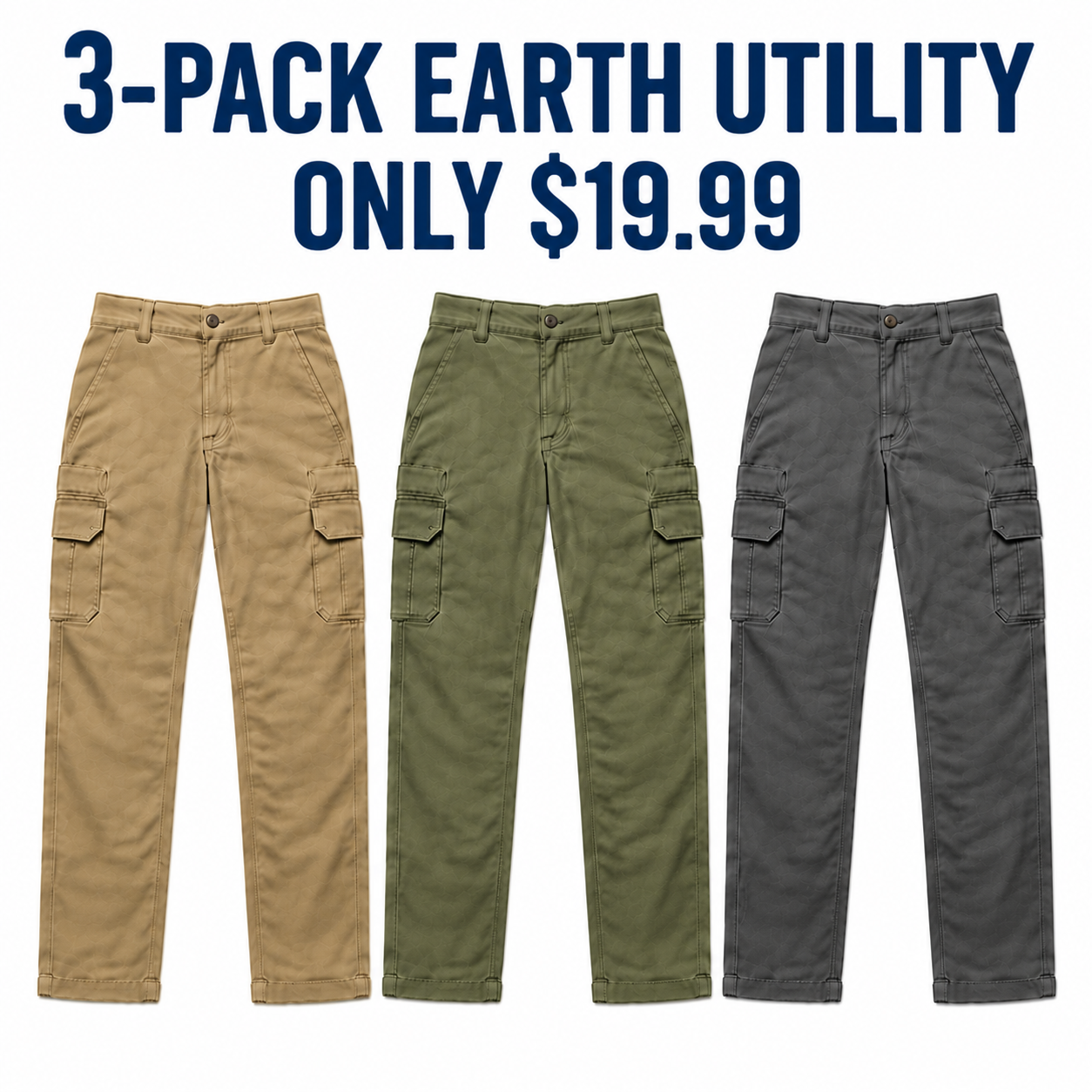 3-Pack Earth Utility cargo work pants