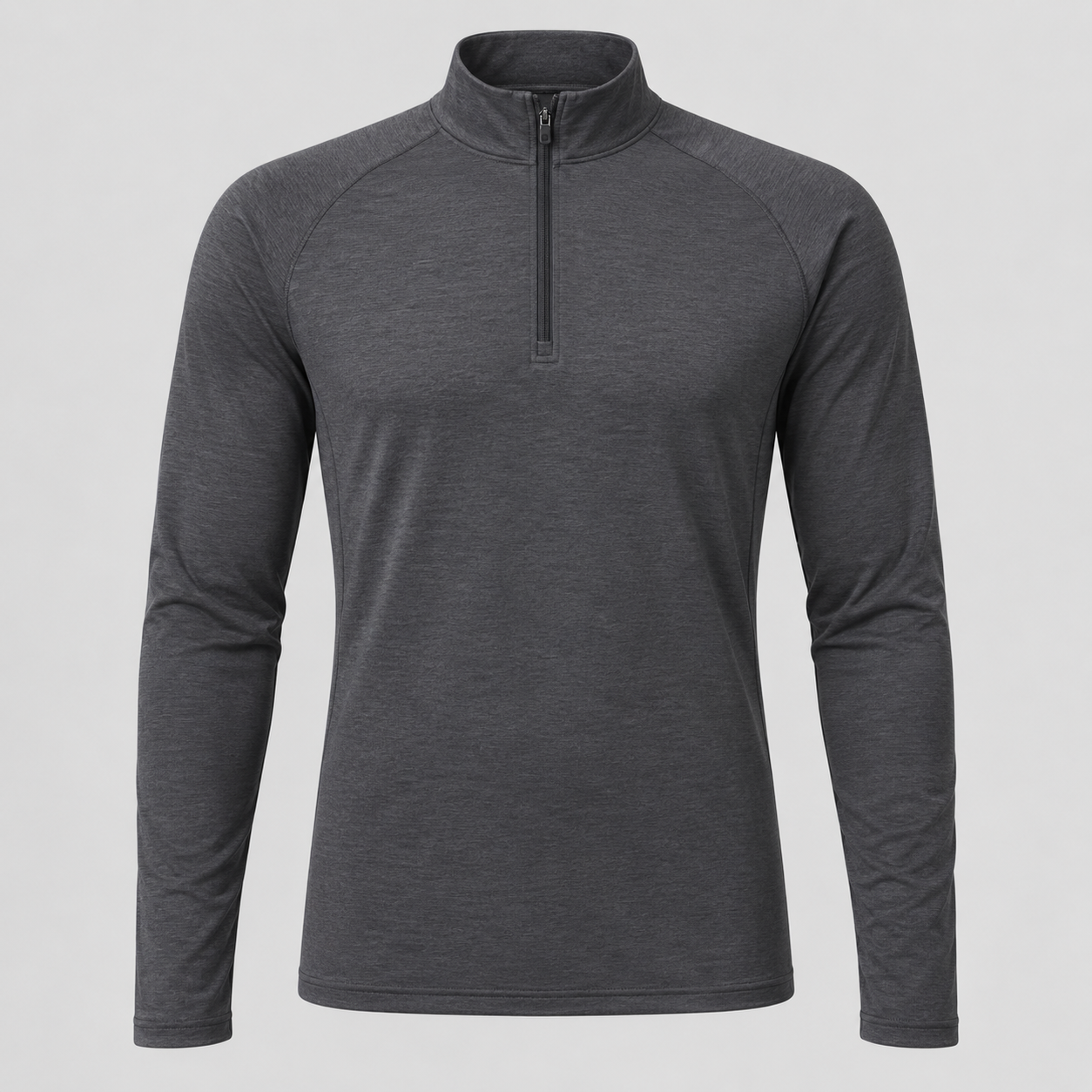 Single Charcoal quick-dry breathable mock-neck quarter-zip top