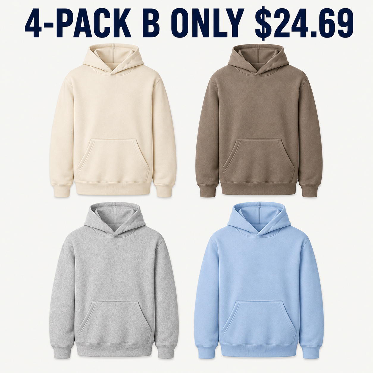 4-Pack B hoodie set Only $24.69