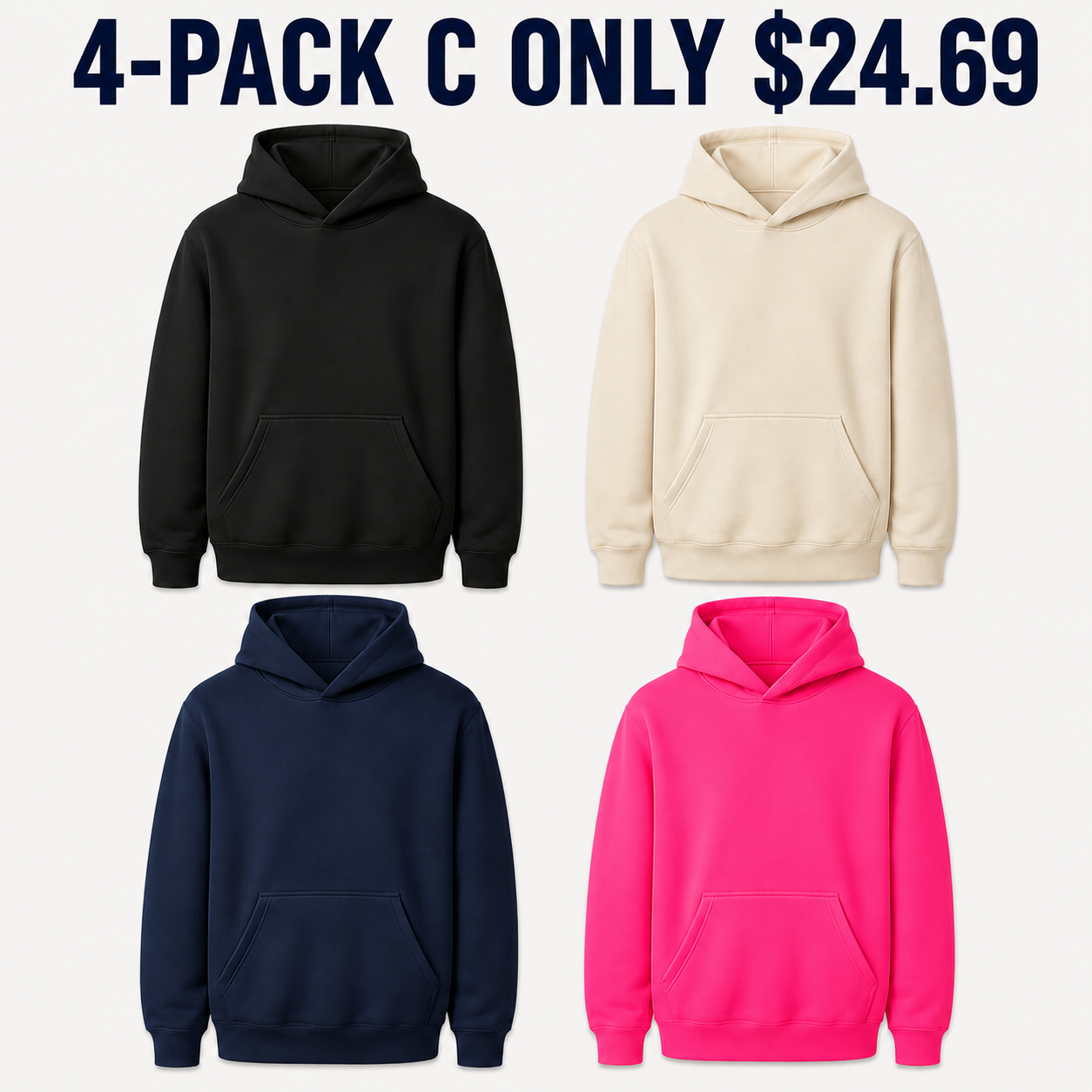 4-Pack C hoodie set Only $24.69
