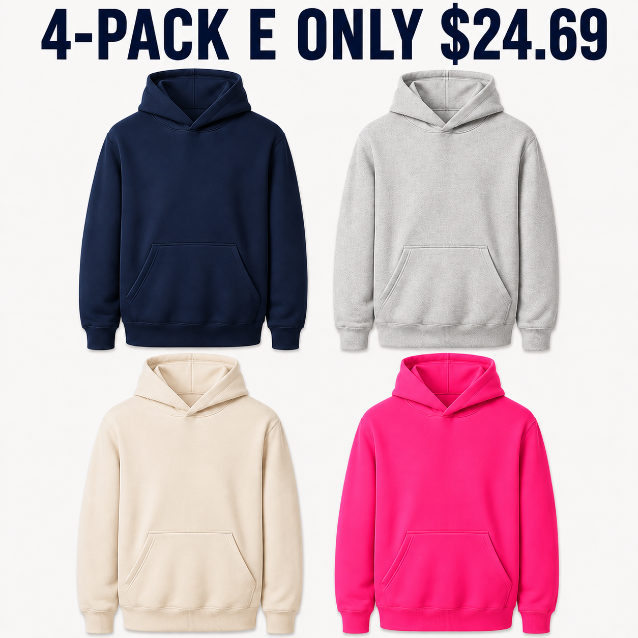 4-Pack E hoodie set Only $24.69